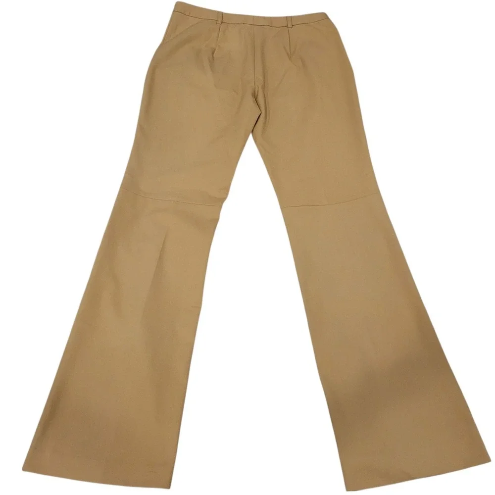 Allan Waller Beige Wide Leg Trousers Pants Women Size‎ 12 Made in Italy I 382